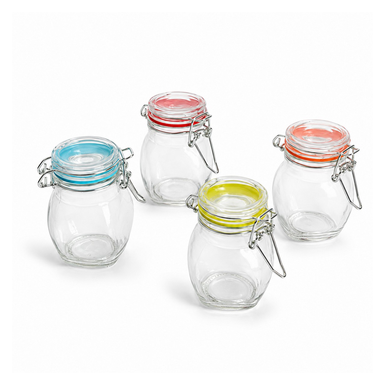 123774_1.jpg Drahtbügelglas farbiger Ring eckig – Bild 1