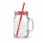 Glas mit Trinkhalm ca. 450 ml