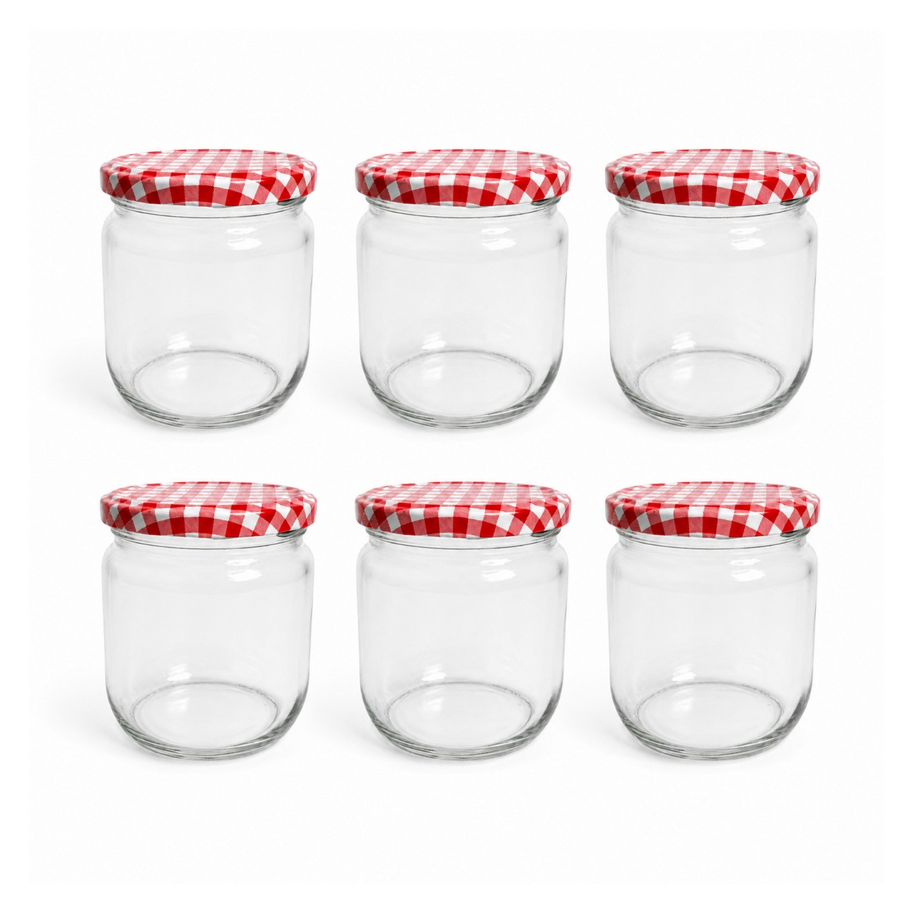 125942_1.jpg Einmachglas Karo ca. 425 ml 6 Stück – Bild 1