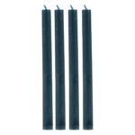  Rustikale Dinnerkerze Blau 4 Stk.