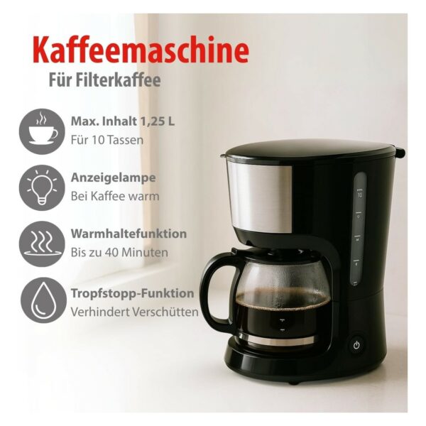 Kaffeemaschine 750W 1.025L Schwarz