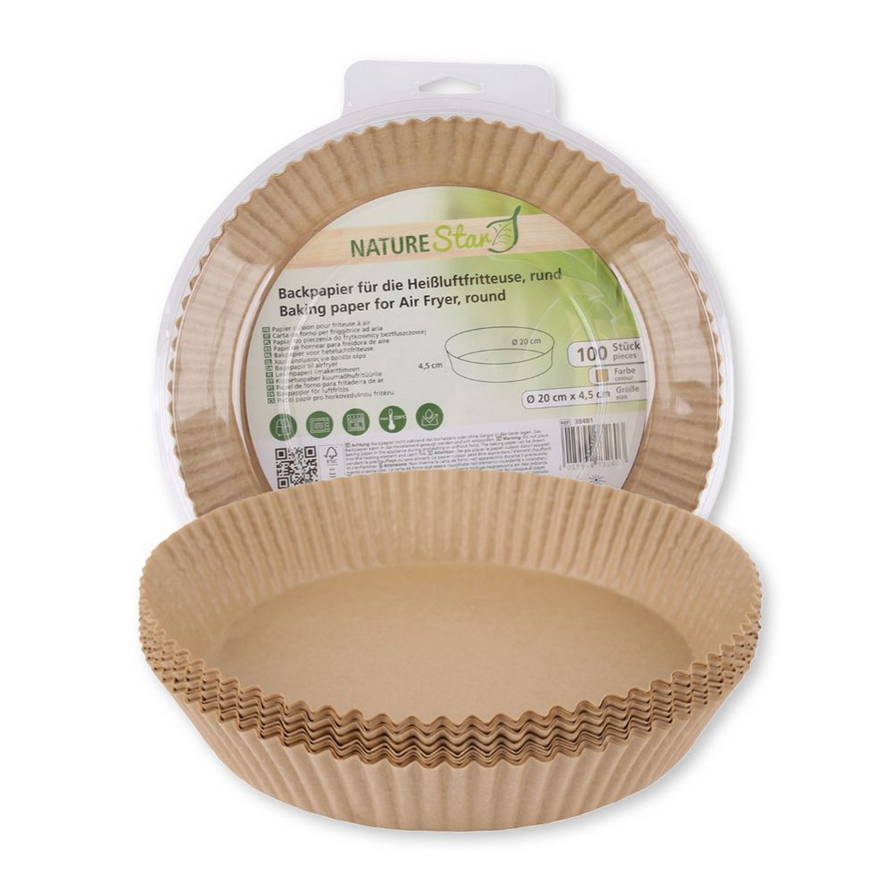 38481_1.jpg Heißluftfritteuse Backpapier Rund 100 Stk. – Bild 1