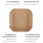 Heißluftfritteuse Backpapier 16 x 16 100 Stk. – Bild 3