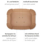 Heißluftfritteuse Backpapier 14 x 22 100 Stk. – Bild 3