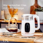 ADLER Wasserkocher mit Digitalanzeige, Weiß – Bild 10