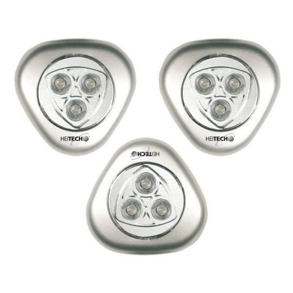 LED Drucklicht Silber 3er-Set