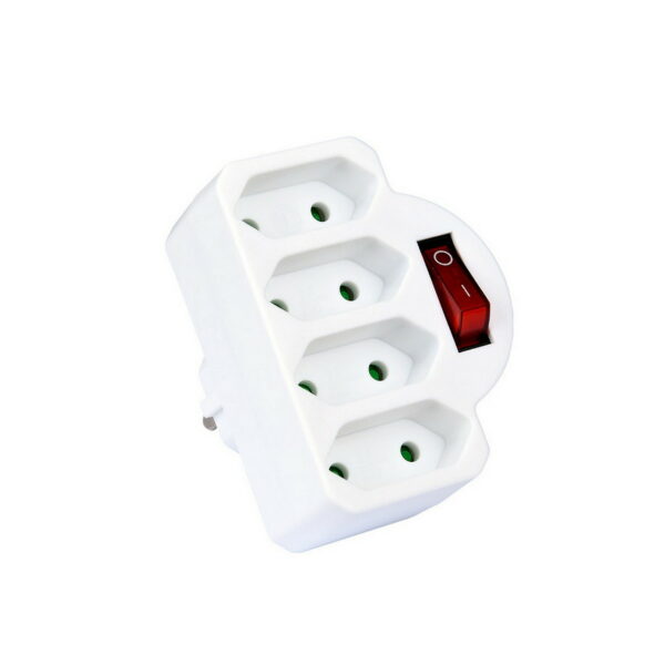 Steckdosenadapter 4-fach Schalter