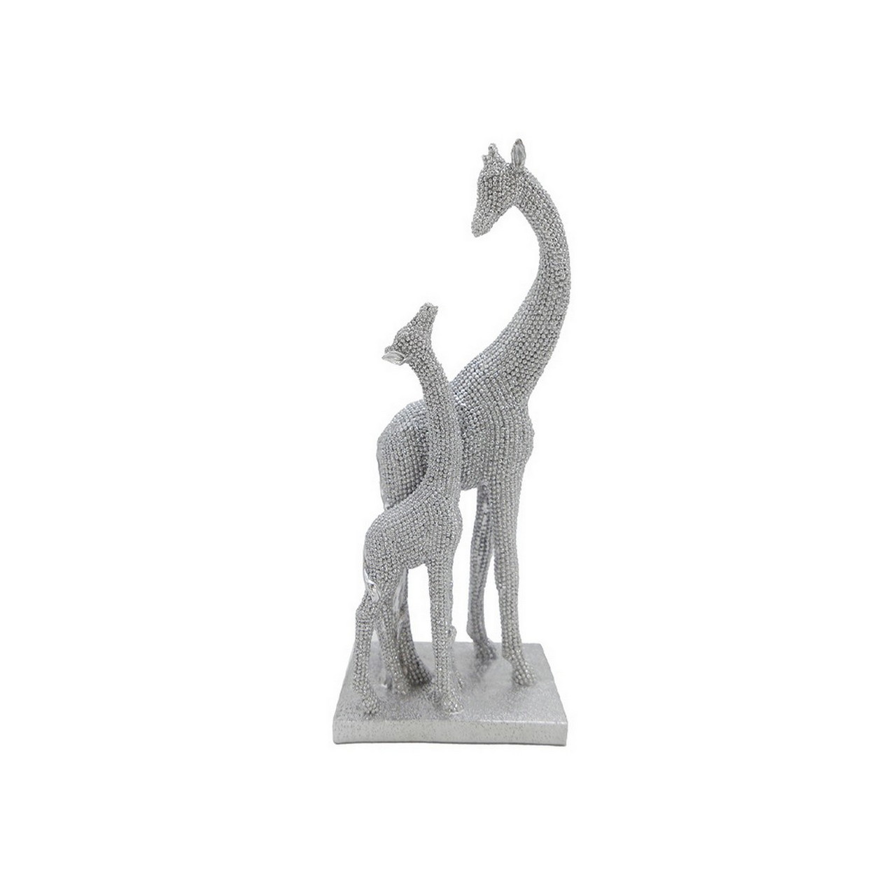10062.jpg Dekofigur Giraffen Silber – Bild 1