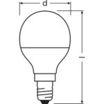 LEDVANCE Lampe E14 (P40) 4.9W 2700K – Bild 3