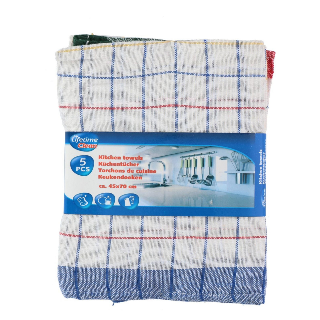 871125217660.jpg Küchentuch Kariert 45 x 70 cm 5er-Pack – Bild 1