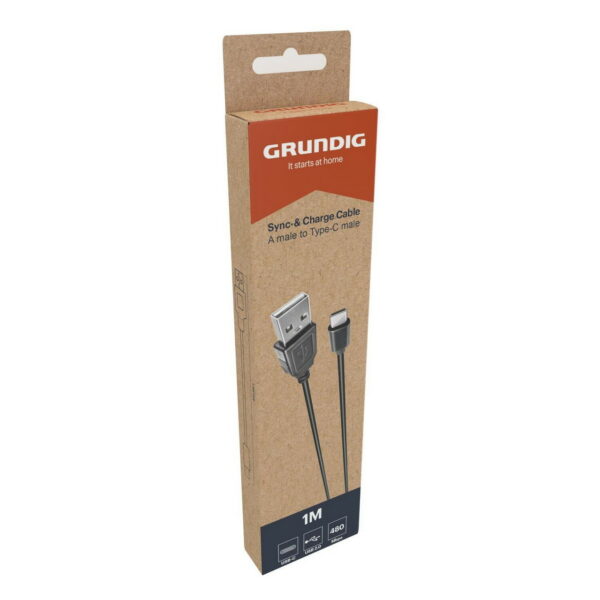 GRUNDIG USB-A auf USB-C Kabel 1 m Schwarz
