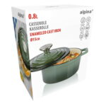 ALPINA Gusseisen-Kasserolle Ø14 cm Grün – Bild 4