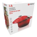 ALPINA Gusseisen-Kasserolle 3,8 L Rot – Bild 5